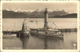 71940835 Lindau Bodensee Hafeneinfahrt Faehre Leuchtturm Bayerischer Loewe Alpen - Lindau A. Bodensee