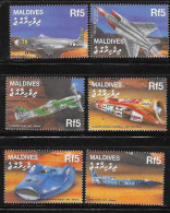 Maldives - 2000 - Airplanes: 20th Century Milestones In Air, Car, And Rail Travel - Yv 3082AF/AK   (from Sheet) - Airplanes