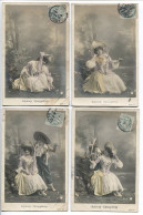 Série De 6 CPA Voyagé 1905 Fantaisie Couleur * Amours Champêtres ( Couple Amoureux ) - Coppie