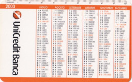 Calendarietto - Unicredit Banca - Anno 2003 - Petit Format : 2001-...