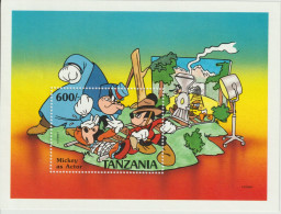 Blok Mickey As Actor. 1991, Postfris ( Disney ) - Tanzanie (1964-...)