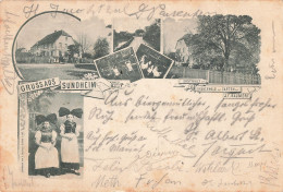 Allemagne Gruss Aus Sundheim Gasthaus Grunenwald Mit Garten CPA + Timbre Reich Cachet 1902 - Kehl