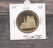 Médaille Souvenirs&Patrimoine : Notre-Dame - Type 3 (couleur Or) - Andere & Zonder Classificatie