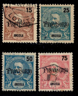 ! ! Angola - 1902 D. Carlos OVP "Provisorio" - Af. 75 To 78 - Used (km073) - Angola