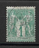 SAGE N°61 1c Vert Oblitéré CàD LILLE - 1876-1878 Sage (Type I)
