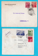 TANGER SPAIN 2 Air Covers 1949-50 Tanger To USA, Germany (some Damage On Stamps - See Picture) - Spaans-Marokko