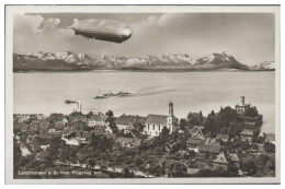 MW25405x/  Zeppelin über Langenargen Foto AK Seltenes Strähle Luftbild 30er  - Sonstige & Ohne Zuordnung