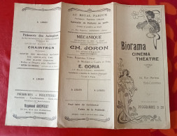 Programme Biorama Cinéma Théâtre Rue Mertens Bois Colombes 1921 Cinéma Music Hall La Femme X Pauline Fredericks - Programs