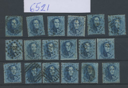 18x Médaillons 15 Dentelés Bleu Ø.   Joli Pas Cher. Cote 90  € Minimum - 1863-1864 Medaglioni (13/16)