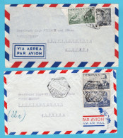 TANGER SPAIN 2 Air Covers 1951 - 54 Tanger To Germany - Marocco Spagnolo