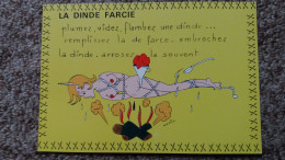 CPSM HUMOUR RECETTE LA DINDE FARCIE  ILLUSTRATEUR NANICK ED LA GAULOISERIE 1971  FEMME NUE SEINS NUS AU FEU - Humor