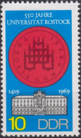 1969  DDR ** Mi:DD 1519, Sn:DD 1150, Yt:DD 1212, 550 Jahre Rostocker Universität - Neufs