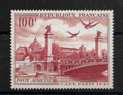 POSTE AERIENNE N°28 100F Rouge NEUF** - 1927-1959 Mint/hinged