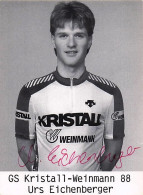Vélo - Cyclisme - Coureur Cycliste Urs Eichenberger - Team Kristal - 1988 - Cycling