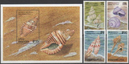 Maldives - 1993 - Shell - Yv 1650/53 + Bf 276 - Coquillages