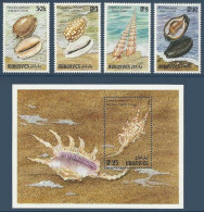 Maldives - 1993 - Shell - Yv 1646/49 + Bf 272 - Coneshells