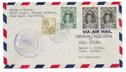 Suriname 1928, NVPH 125,126 Op Luchtpostbrief (SN 3087) - Suriname ... - 1975