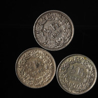 Suisse / Switzerland Lot (3) : 1/2 Franc - 1920, 1945 & 1960  - Sonstige & Ohne Zuordnung
