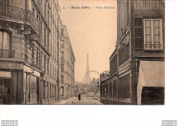 CPA 75 PARIS XV Villa Poirier Café De La Comète Horlogerie Perspective Tour Eiffel Et Grande Roue - Arrondissement: 15