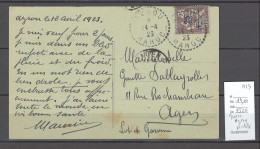 Maroc - Cachet Pointillé De AZROU - Carte Postale - 1923 - Brieven En Documenten
