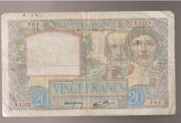 BANQUE De FRANCE - Billet De 20 Francs 1940  N° 033050701 Série 701 A.1323 - BC.17.10.1940 - Peu Commun - - 20 F 1939-1942 ''Science Et Travail''