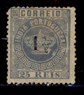 ! ! Portuguese India - 1881 Crown W/OVP 1 1/2r (Perf. 12 3/4) - Af. 69 - MH (ns016) - Portugees-Indië