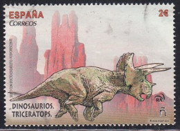2015-ED. 4968 -DINOSAURIOS. Triceratops-USADO - Oblitérés