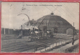 Carte Postale 10. Bar-sur-Aube  La Chapelle-Saint-Luc  Les Rotondes  Train Vapeur Très Beau Plan - Other & Unclassified