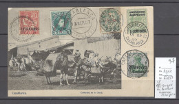 Maroc - CP Souvenir Avec Les 5 Bureaux Etrangers - Timbres Et Cachets - 1907 - Briefe U. Dokumente