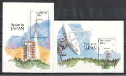 Maldives - 1992 - Space In Japan - Yv  Bf 198 + 212 - Autres & Non Classés