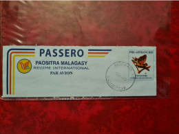 LETTRE  MADAGASCAR FRAGEMENT PRE AFFRANCHIE ANTSIRADE 2009 OISEAU TSINGITRY - Cartas & Documentos