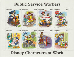 Public Service Workers, Disney Characters At Work. 35$, 1996. Postfris - Guiana (1966-...)