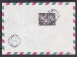 1948 Vaticano Vatican AEREA TOBIA 250 Lire Posta Aerea Su Busta Con Annullo 22/2/56 TOBIOLO AIRMAIL - Used Stamps