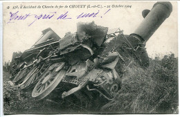 CPA Voyagé * L'Accident De Chemin De Fer De CHOUZY (Loir Et Cher) 21 Octobre 1904 ( Locomotive Couchée ) - Sonstige & Ohne Zuordnung