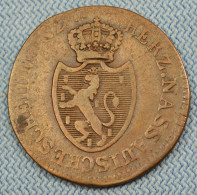Nassau • 1 Kreuzer 1809 L • Fr. August + Fr. Wilhelm • Var. 11 • German States • [24-838] - Monedas Pequeñas & Otras Subdivisiones