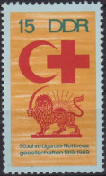 1969  DDR ** Mi:DD 1467, Sn:DD 1100, Yt:DD 1159, 50Jahre Der Rotkreuzgesellschaften - Rotes Kreuz