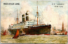 SS Arabic, From Series Steamers 1 - Paintings, By Ch. Dixon, Red Star Line - Steamers