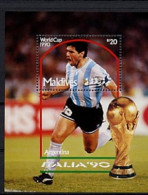 Maldives - 1990 - World Cup Italy: Maradona, Argentina - Yv Bf 183 - 1990 – Italien