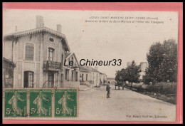 33 - SAINT MARIENS-SAINT YZANS  --- Avenue De La Gare De Saint Mariens Et L'Hotel Des Voyageurs  -- Animé - Other & Unclassified