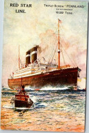 Triple-Screw Pennland, From Series Steamers 1 - Paintings, By Ch. Dixon, Red Star Line - Steamers