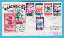MOROCCO Protectorate Of SPAIN FDC 1953 Tetuan To Barcelona - Spanish Morocco