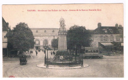 CPA TROYES Place De La Gare Monument - Troyes