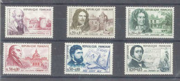 Yvert  1257 à 1262 - Célébrités Françaises - Série De 6 Timbres Neufs Sans Traces De Charnières - Unused Stamps