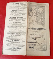 Programme Cinéma Concert Pierrot Blanc Palace Colombes (Hauts De Seine) Films Muets Concert Music Hall Avant 1914 - Programme