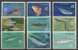 Japon - Japan 1966-67 Y&T N°822 à 829B - Michel N°908 à 917 *** - Poissons - Neufs