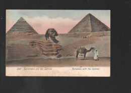 Cpa égypte Pyramides Et Sphinx , Dromadaire - Pirámides