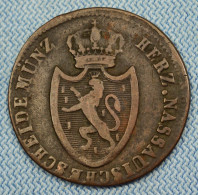 Nassau • 1 Kreuzer 1813 L • Fr. August + Fr. Wilhelm • Var. 1 • German States • [24-842] - Small Coins & Other Subdivisions