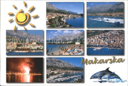 71939075 Makarska Dalmatien Panorama Strand Hafenpartie Feuerwerk Croatia - Croatie