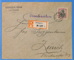 Allemagne Reich 1911 - Lettre Einschreiben De Stuttgart - G33850 - Brieven En Documenten