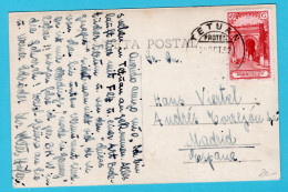 MOROCCO Protectorate Of SPAIN Picture Post Card Moras Con Su Trajes Tipicos1932 Tetuan To Madrid - Spanish Morocco
